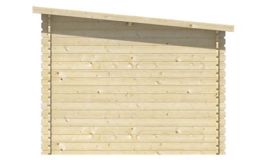Ansicht Rechte Seite Gartenhaus Mila 28mm 290x260cm