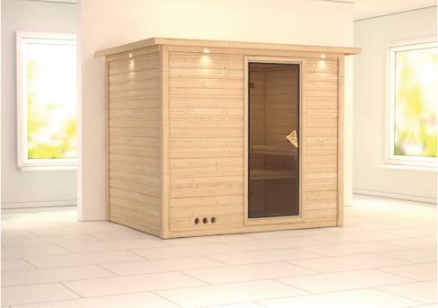 Karibu Massivholzsauna Sonara 231x196 cm | Wandstärke 40mm