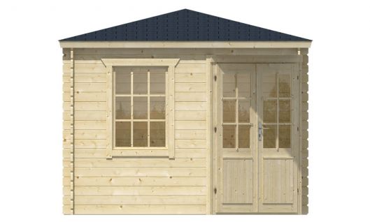 Ansicht Linke Seite 5 Eck Gartenhaus Emma 40mm 302x302cm