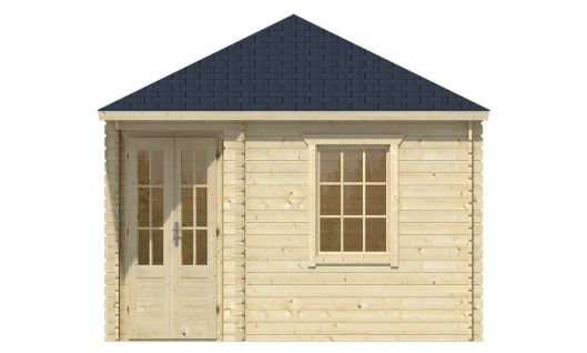 Ansicht Frontseite 5 Eck Gartenhaus Dagmar 350x350cm