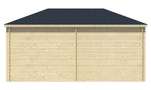 Ansicht Rückseite 5 Eck Gartenhaus Kennet 28mm 500x300cm
