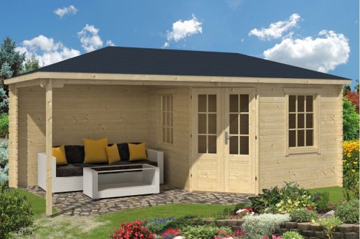 5 Eck Gartenhaus Markku 28mm 575x300cm