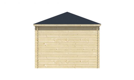 Ansicht Rechte Seite 5 Eck Gartenhaus Markku 28mm 575x300cm