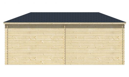 Ansicht Rückseite 5 Eck Gartenhaus Niklas 28mm 575x250cm