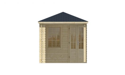 Ansicht Linke Seite 5 Eck Gartenhaus Niklas 28mm 575x250cm