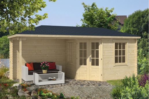 5 Eck Gartenhaus Niklas 28mm 575x250cm