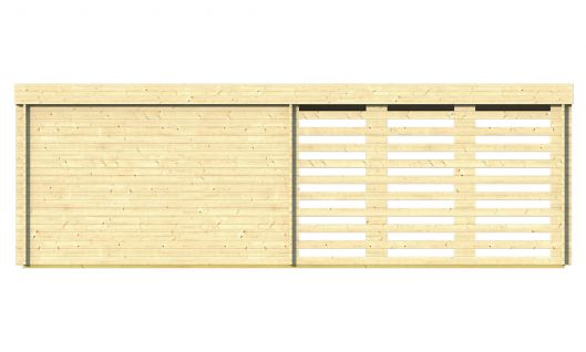 Ansicht Rückseite 5 Eck Gartenhaus Oletha 40mm 785x510cm