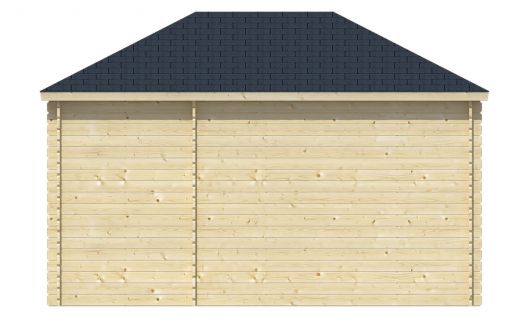 Ansicht Rückseite 5 Eck Gartenhaus Sigrid 28mm 440x300cm