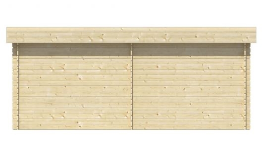 Ansicht Rückseite 5 Eck Gartenhaus Stig 28mm 500x300cm