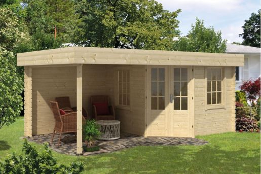 5 Eck Gartenhaus Stig 28mm 500x300cm