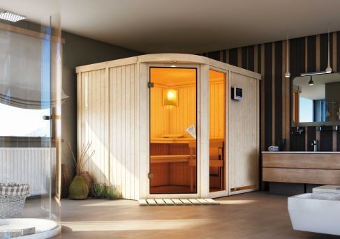 Karibu Systemsauna Lakura | 231x196 cm | Wandstärke 68mm