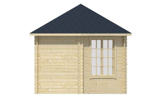 Ansicht Linke Seite 6 Eck Gartenhaus Nora 34mm 354x316cm