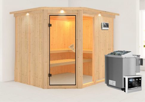 Karibu Systemsauna Fiona 3 | 245x210 cm | Wandstärke 68mm | Sparset