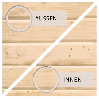 Karibu Massivholzsauna Fasssauna 400x216 cm | Wandstärke 42mm
