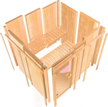 Karibu Systemsauna Malin 231x196 cm | Wandstärke 68mm