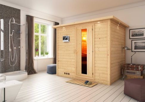 Karibu Massivholzsauna Sonara 231x196 cm | Wandstärke 40mm