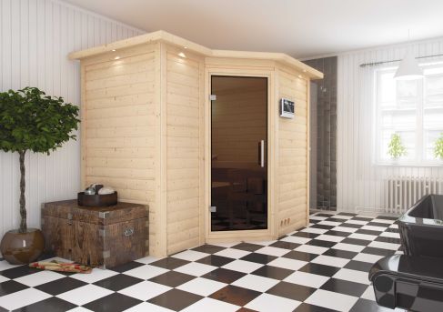 Karibu Massivholzsauna Sahib 2 | 236x184 cm | Wandstärke 40mm