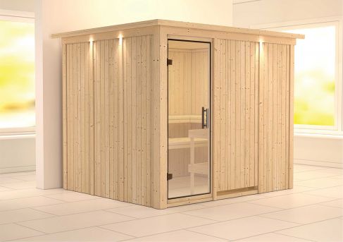 Karibu Systemsauna Gobin 231x196 cm | Wandstärke 68mm