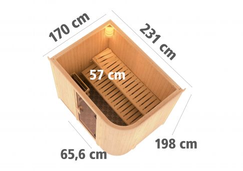 Karibu Systemsauna Titania 4 |  231x170 cm | Wandstärke 68mm