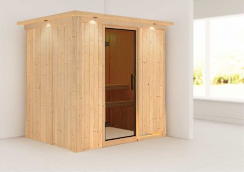 Karibu Systemsauna Fanja | 196 x151 cm | Wandstärke 68mm