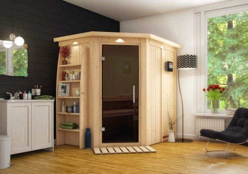 Karibu Systemsauna Saja | 196 x151 cm | Wandstärke 68mm