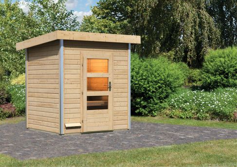 Karibu Massivholzsauna Saunahaus Jorgen 196x146 cm | Wandstärke 38mm