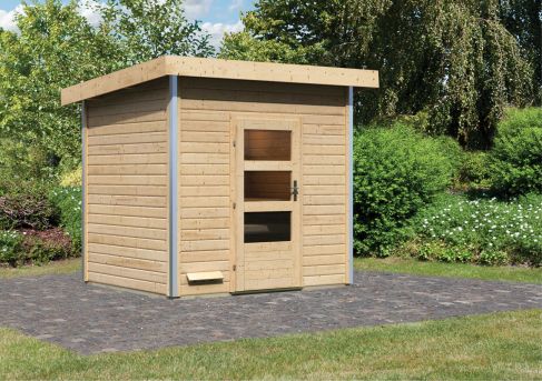 Karibu Massivholzsauna Saunahaus Norge 231x196 cm | Wandstärke 38mm