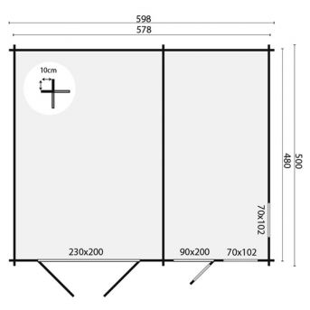 Garage Moa 58mm | 598x500cm