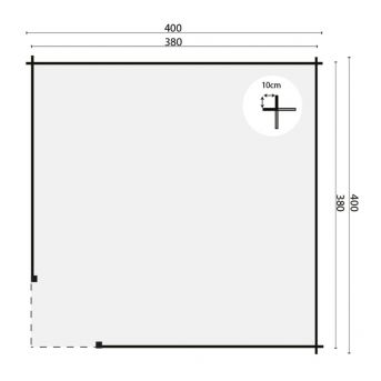 Grundriss Gartenlaube Marit 44mm 400x400cm