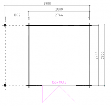 Grundriss Gartenhaus Iosif 420x320cm