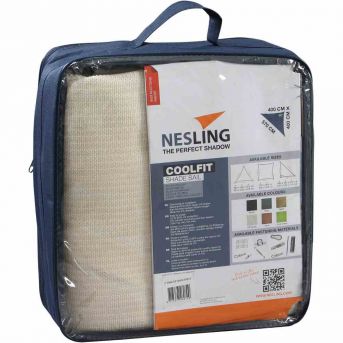 Nesling 90° Coolfit Sonnensegel 3-Eck 400x400x570 cm Altweiss