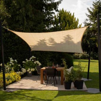 Nesling Coolfit Sonnensegel Quadrat 360x360x360x360 cm Altweiss