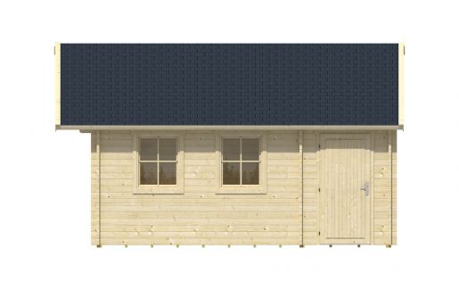 Ansicht Rechte Seite Gartenhaus Blockhaus Berlin 44mm 490x600cm