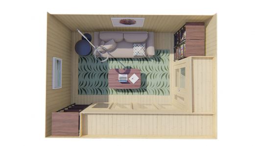 Draufsicht Gartenhaus Elin 19mm 477x351cm