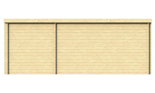 Ansicht Rückseite Gartenhaus Flow 40mm 595x400cm