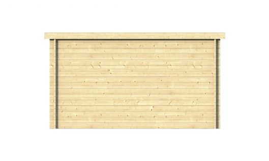 Ansicht Linke Seite Gartenhaus Flow 40mm 595x400cm