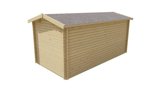 Seitliche Ansicht von Hinten Gartenhaus Justine 40mm 500x250cm