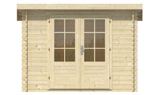 Ansicht Frontseite Gartenhaus Kris 28mm 290x200cm