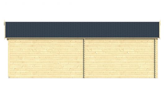 Ansicht Rückseite Gartenhaus Kwaspa 44mm 800x400cm