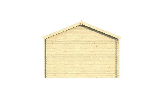 Ansicht Linke Seite Gartenhaus Kwaspa 44mm 800x400cm