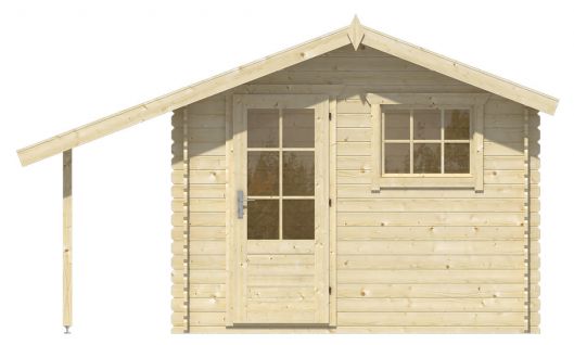 Ansicht Frontseite Gartenhaus Lars 28mm 420x260cm