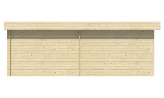 Ansicht Rückseite Gartenhaus Maja 28mm 640x240cm