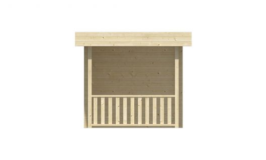 Ansicht Linke Seite Gartenhaus Maja 28mm 640x240cm