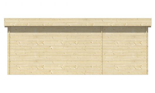 Ansicht Rückseite Gartenhaus Megamodern 28mm 575x300cm