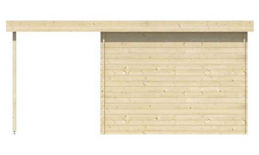 Ansicht Rückseite Gartenhaus Middelmodern 28mm 500x200cm