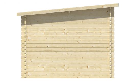 Ansicht Linke Seite Gartenhaus Mila 28mm 290x260cm