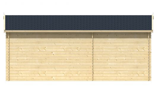 Ansicht Rückseite Gartenhaus Ove 28mm 590x300cm