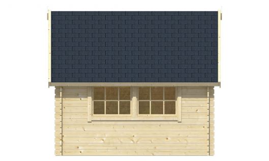 Ansicht Rechte Seite Gartenhaus Skov 28mm 350x300cm