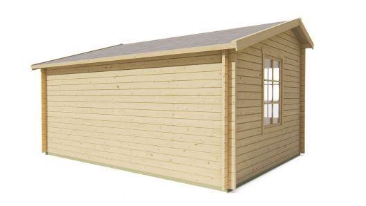 Seitliche Ansicht von Hinten Gartenhaus Tane 40mm 480x350cm