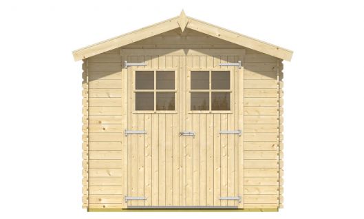 Ansicht Frontseite Gerätehaus Gartenhaus Malva 19mm 260x150cm